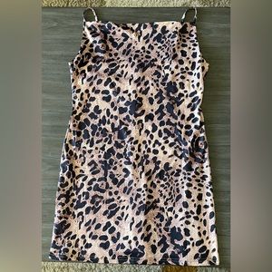 Cheetah Print Mini Satin Dress